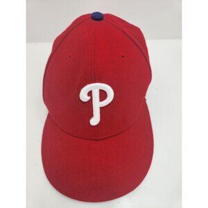 New Era 59Fifty Philadelphia Phillies Fitted Size 7 1/8 RED with white logo